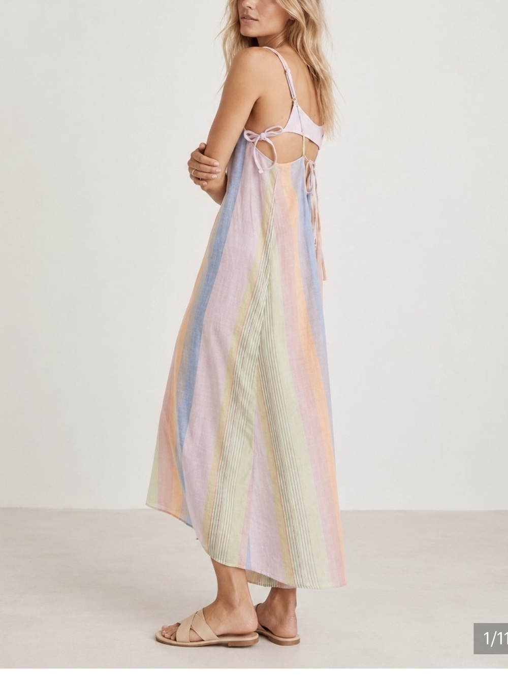 Madewell Pastel Rainbow Stripe Cover Up Dress